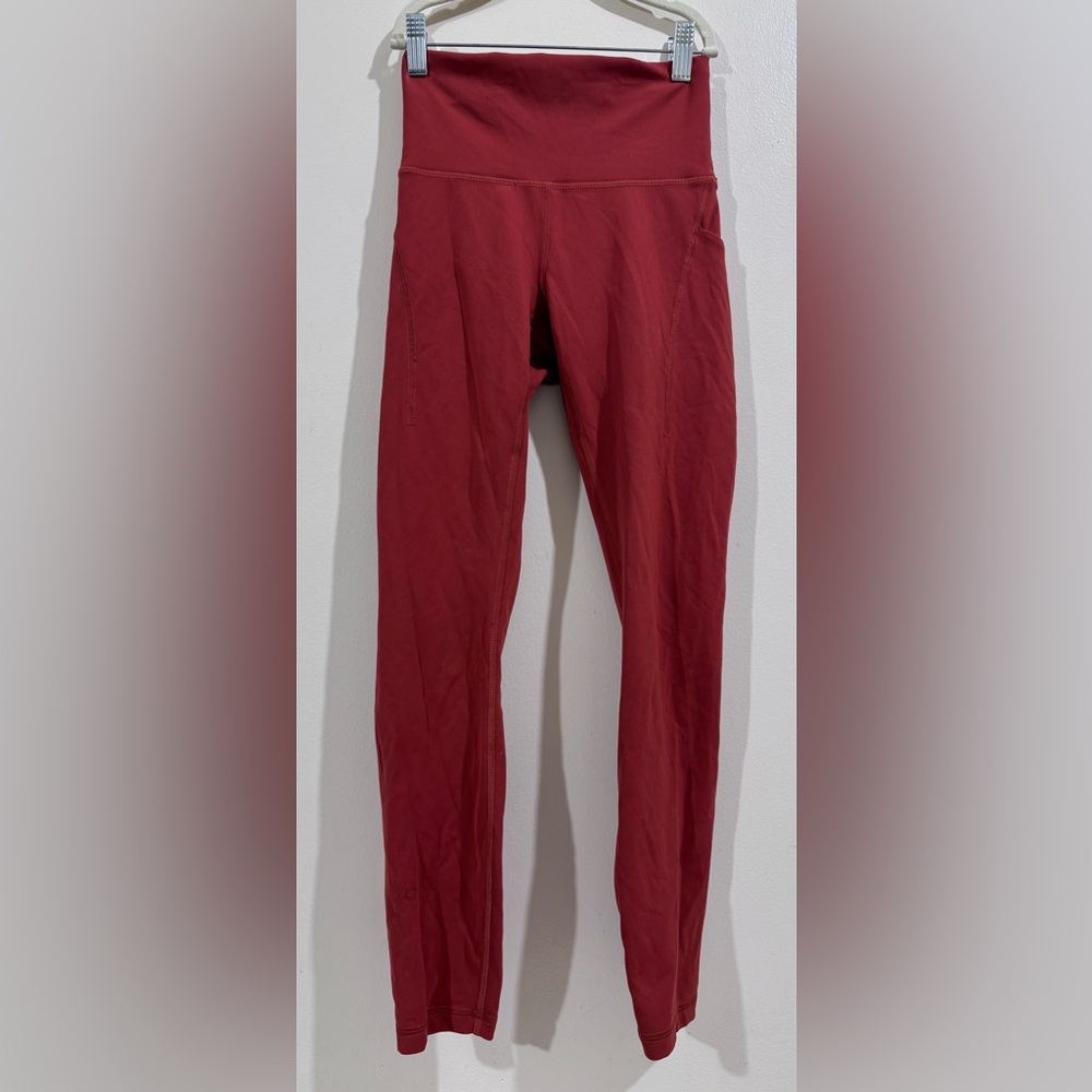 Lululemon Athletica Burgundy High-Waisted Leggings